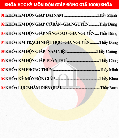 Các khóa học Kỳ Môn Độn Giáp qua video